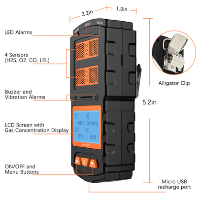 Good price Detektor Multigas Rugged 4In1 Untuk Kebocoran Karbon Monoksida Ruang Terkurung on line