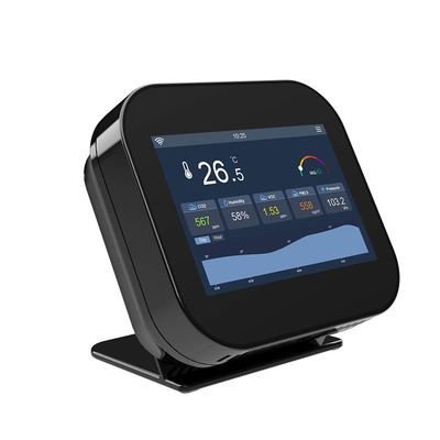 IP21 Rated Co2 Wifi Smart Air Quality Monitor Berkelanjutan Presisi Tinggi