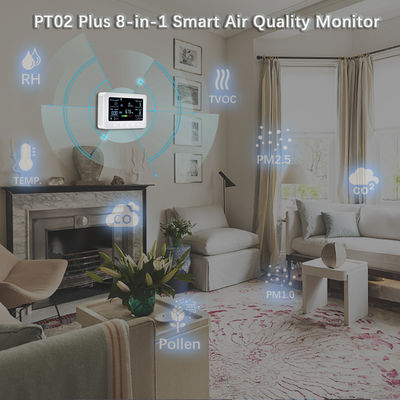 Harga yang bagus Wi-Fi Air Quality Monitor Detects Pollen, TVOC, CO, CO2, PM2.5, 1.0, Temp. and RH, Air Quality Sensor & IoT Controller for Home on line