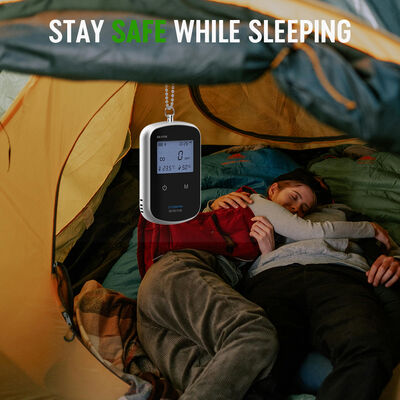 Smart Compact Portable CO Alarm Carbon Monoxide Detector dengan RH Temp Rechargeable Camping Essential