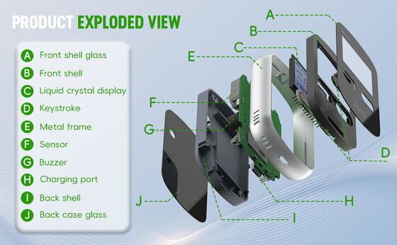 Professional Home CO Gas Monitor - Digital Carbon Monoxide Leak Detector dengan Visual/Audible Alarm - Lindungi Keluarga Anda dari Silent Killer